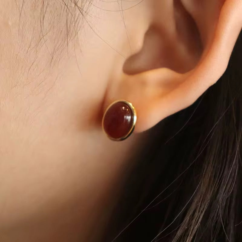 Rubina Agate Earstud