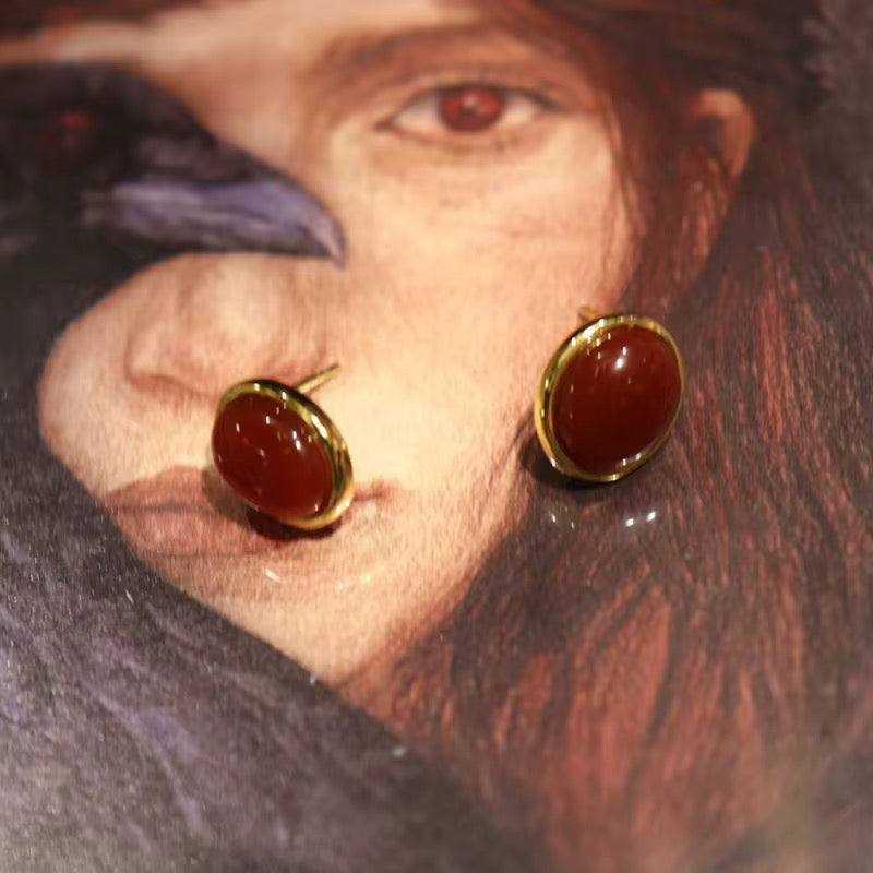 Rubina Agate Earstud
