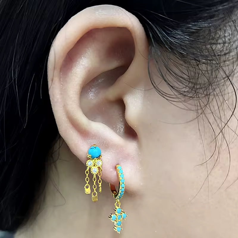 Kroko Turquoise Earring