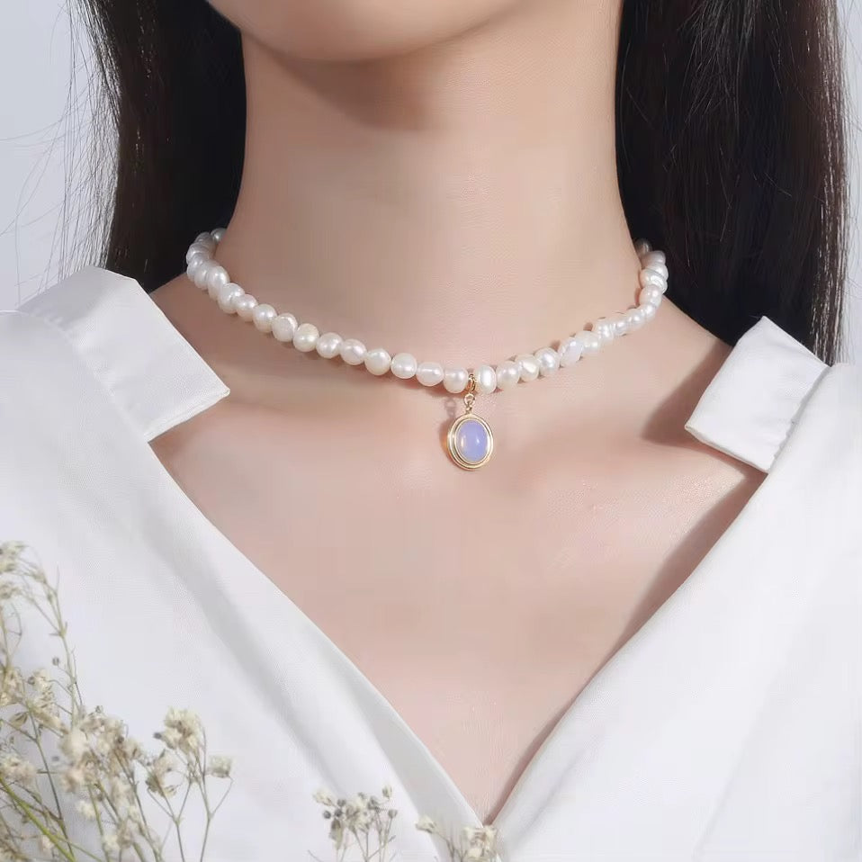 Sarah Pearl&Opal Necklace