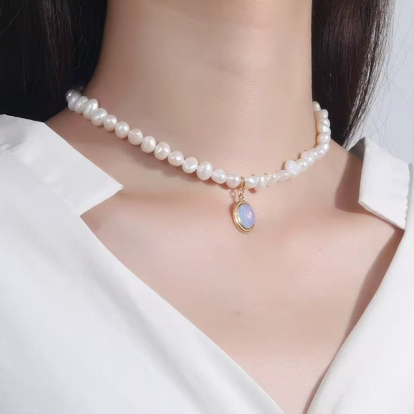 Sarah Pearl&Opal Necklace