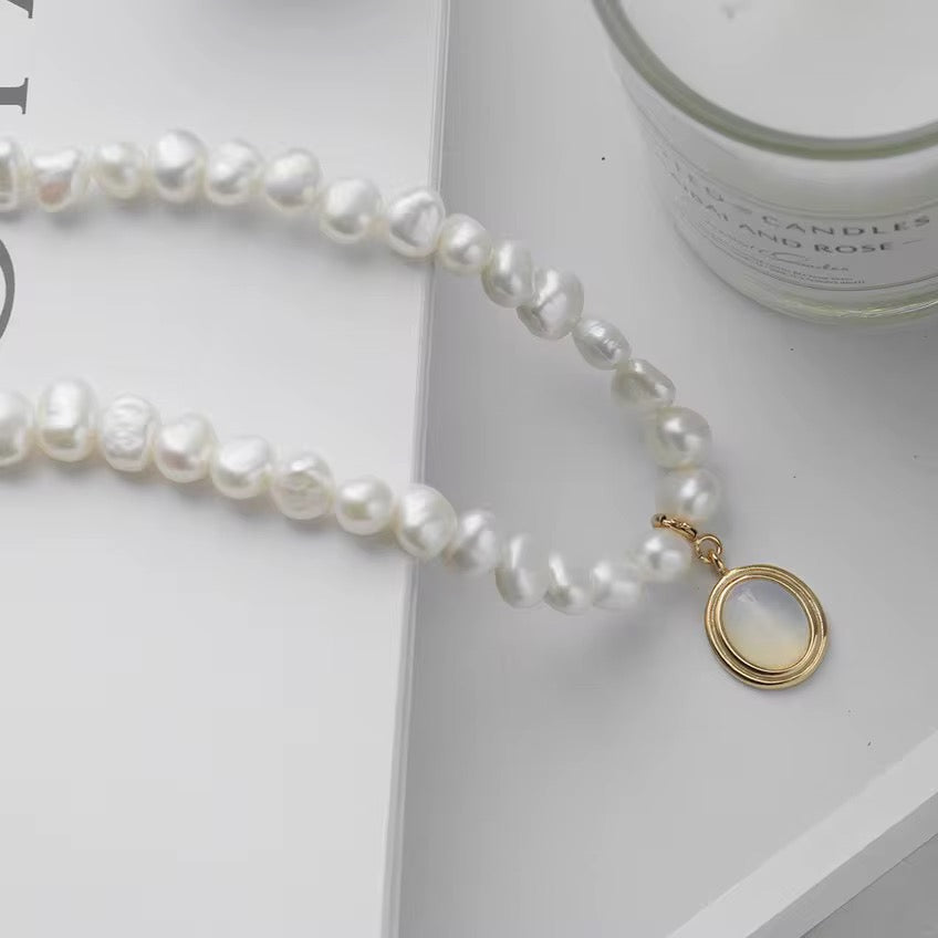 Sarah Pearl&Opal Necklace