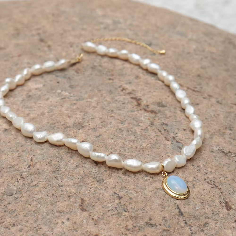 Sarah Pearl&Opal Necklace