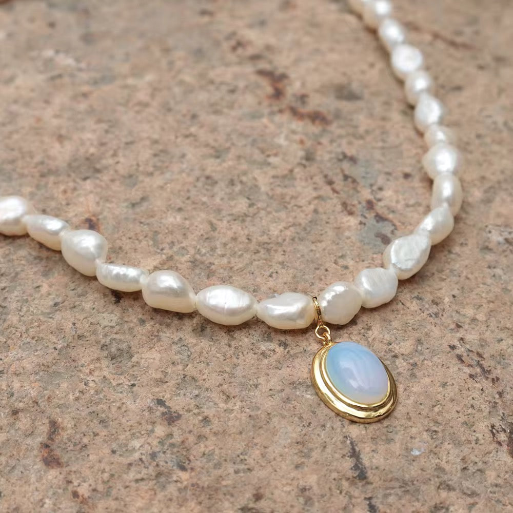 Sarah Pearl&Opal Necklace